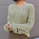 Distressed Chunky-knit Sweater
