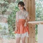 Sheer Lace Mini Hanbok Skirt