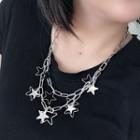 Alloy Star Pendant Layered Necklace As Shown In Figure - One Size