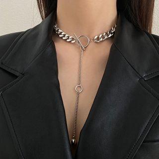 Chunky Chain Choker Silver - One Size