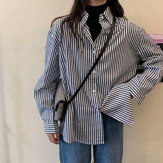 Striped Button-down Long-sleeve Shirt