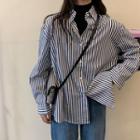 Striped Button-down Long-sleeve Shirt