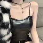 Faux Leather Crop Top
