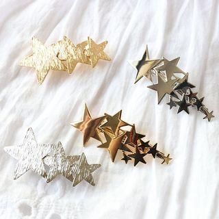Brushed / Polished Star Hair Clip