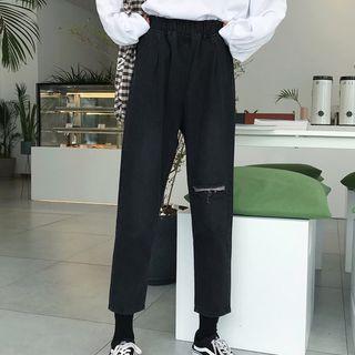 Rip Crop Harem Jeans