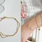 Double Strand Chain Bracelet Gold - One Size