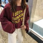 Bell-sleeve Letter Printed T-shirt
