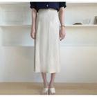 Plain Side-slit Midi Skirt