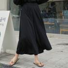 Band-waist Colored Long Culottes