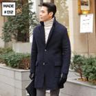 Slim-fit Tailored Wool Blend Coat