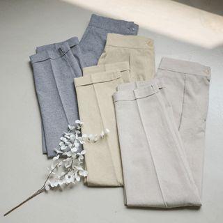 Band-waist Cropped Summer Dress Pants