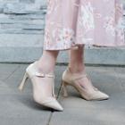 Pointed T-strap Pumps