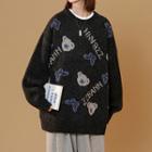 Bear & Lettering Jacquard Sweater