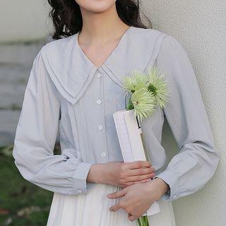 Chiffon Shirt Airy Blue - One Size