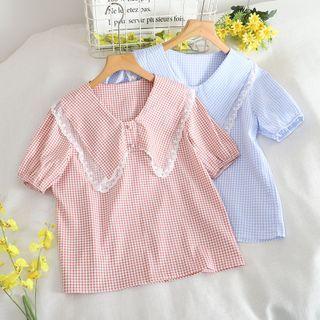 Plaid Peter Pan-collar Shirt