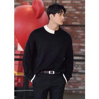 Contrast-trim Boxy Sweater