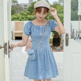 Denim Square Neck Dress