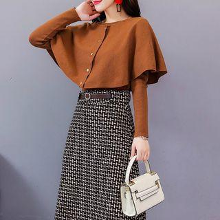 Set: Knit Top + Midi A-line Skirt