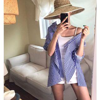 Asymmetric Hem Striped Top