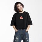 Watermelon Print Elbow Sleeve T-shirt