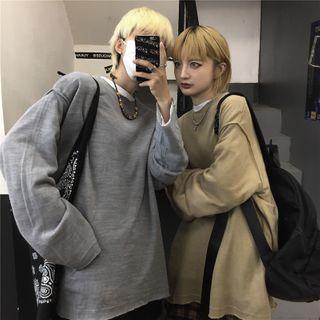 Couple Matching Oversized Plain Sweater