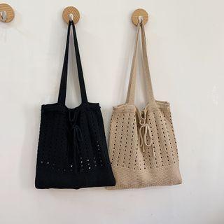 Perforated Knit Tote Bag