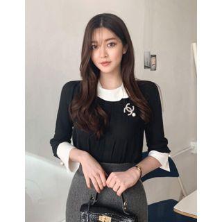 Dali Hotel Petal-collar Crepe Blouse