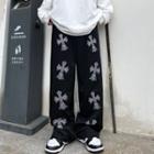Cross Pattern Loose Fit Pants