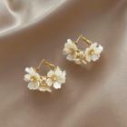 Flower Rhinestone Sterling Silver Earring 1 Pair - Earrings - White - One Size