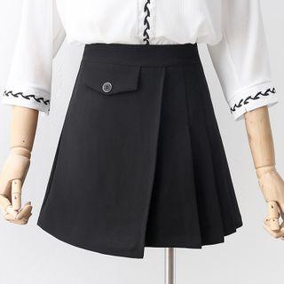 Asymmetric Pleated Mini A-line Dress