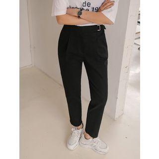 Plus Size Pintuck-trim Straight-cut Pants