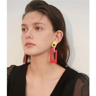 Geometry Drop Earring 1 Pair - Yellow & Pink & Red - One Size