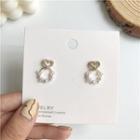 Rhinestone Heart Faux Crystal Earring 1 Pair - Earring - One Size
