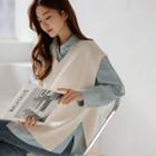 Colored Deep-slit Sweater Vest