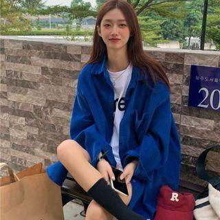 Corduroy Shirt / Short-sleeve Lettering T-shirt