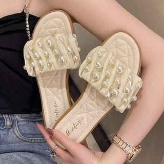 Faux Peal Slide Sandals