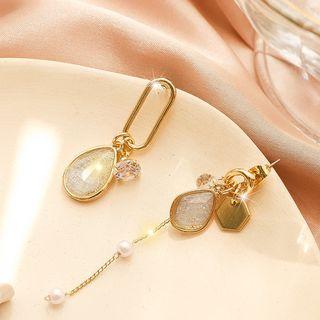 Non-matching Drop Earring 1 Pair - As Shown In Figure - One Size