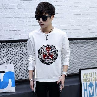 Embroidery Long-sleeve Pullover