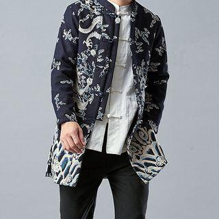 Print Frog-button Linen Jacket