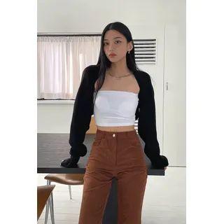 Plain Boatneck Ribbed Bolero