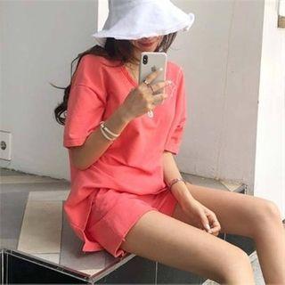 Set: Drop-shoulder T-shirt + Sweat Shorts