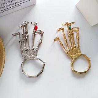 Gemstone Skeleton Hand Bracelet