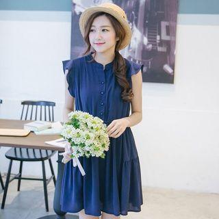 Frilled Sleeveless Chiffon Dress