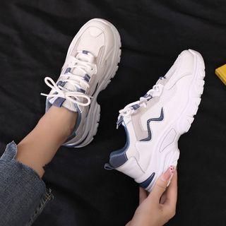 Contrast Panel Athletic Sneakers