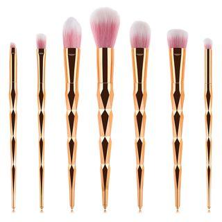 Set Of 7: Makeup Brush T-07-072 - 7 Pcs - Diamond - Rose Gold - One Size