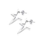 Fashion Simple Star 316l Stainless Steel Stud Earrings Silver - One Size
