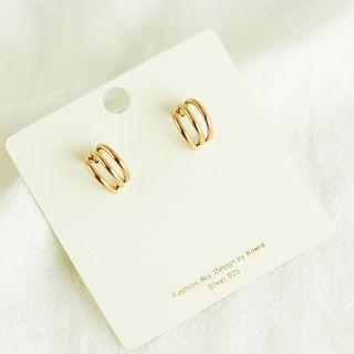 Layered Hoop Drop Earring 1 Pair - Gold - One Size