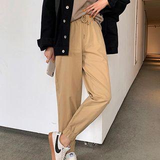Drawstring Waist Elastic Cuff Pants