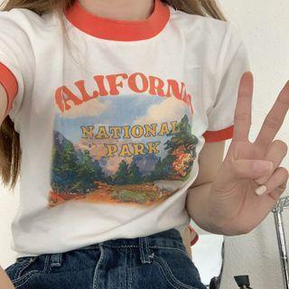 Short-sleeve High-waist Cropped Top