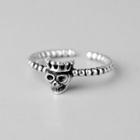 Skull Sterling Silver Open Ring Silver - One Size